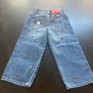 Zara girls Blue Jeans with Embroidered Accents